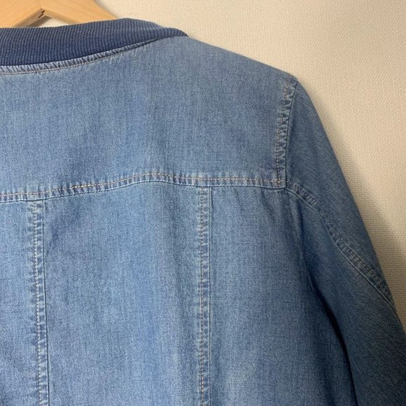 Denim & Co. Stretch Denim Bomber Jacket Women's Size 1X - Picture 10 of 10